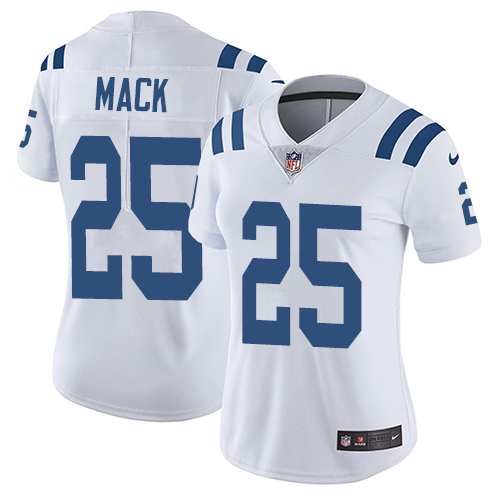 Indianapolis Colts #25 Limited Marlon Mack White Nike NFL Road Women Vapor Untouchable jerseys->women nfl jersey->Women Jersey